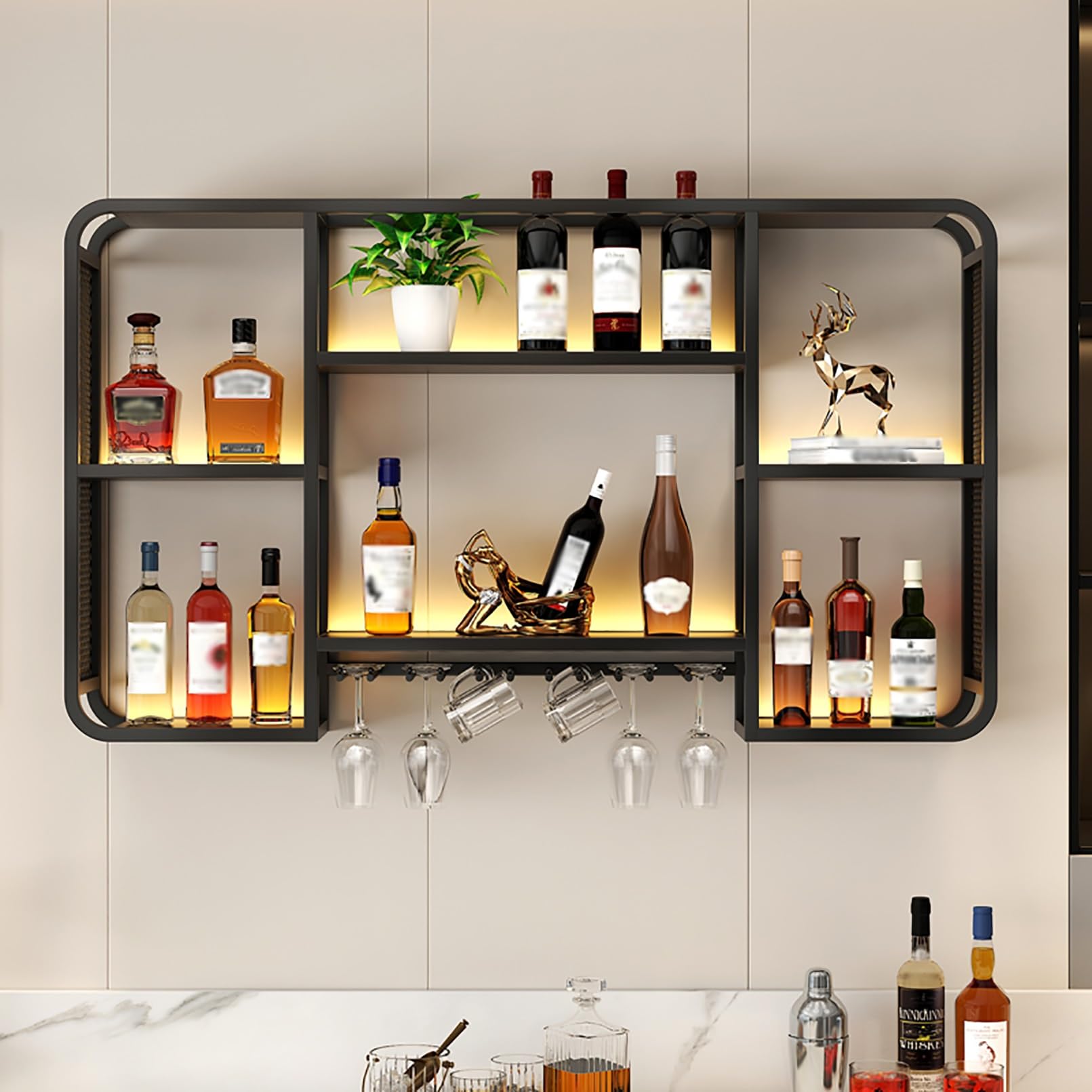 Amazon｜工業用壁掛けワインラック 壁掛け式ワインラック おしゃれで省